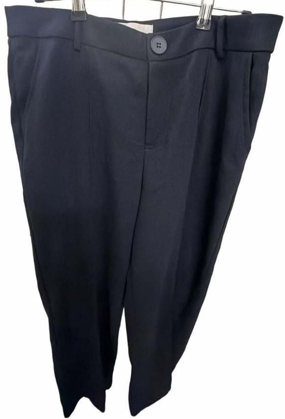 Mooyius Black Tailored Pants Women L 32x30 High Rise Straight Leg Trousers